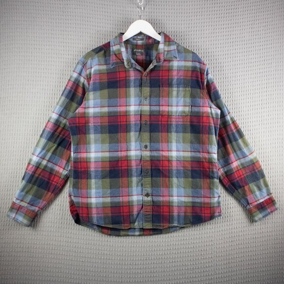 Eddie Bauer Flannel Longsleeve Button Up Mens Large - Picture 1 of 8